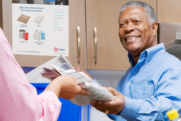 Recycling poster in home