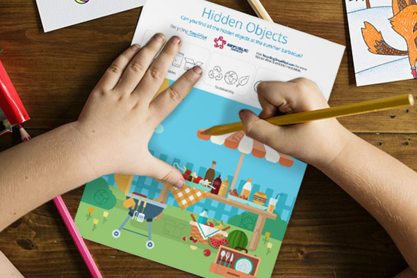 Child playing Hidden Objects game