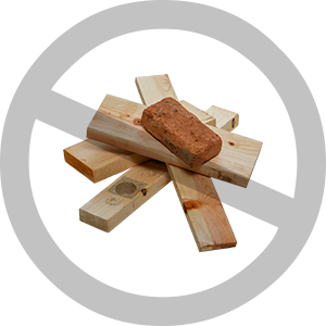 Construction materials being crossed out