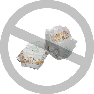 Diapers being crossed out