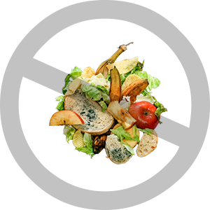 Pile of food being crossed out