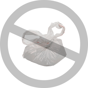 Plastic bag being crossed out