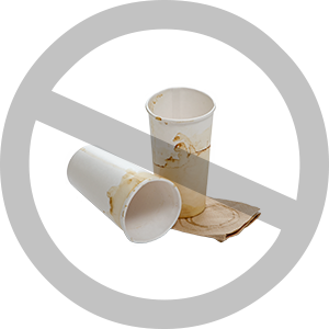 Soiled paper being crossed out