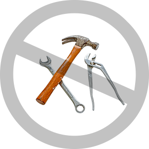 Tools being crossed out