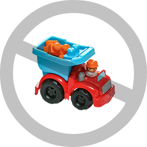 Toys being crossed out